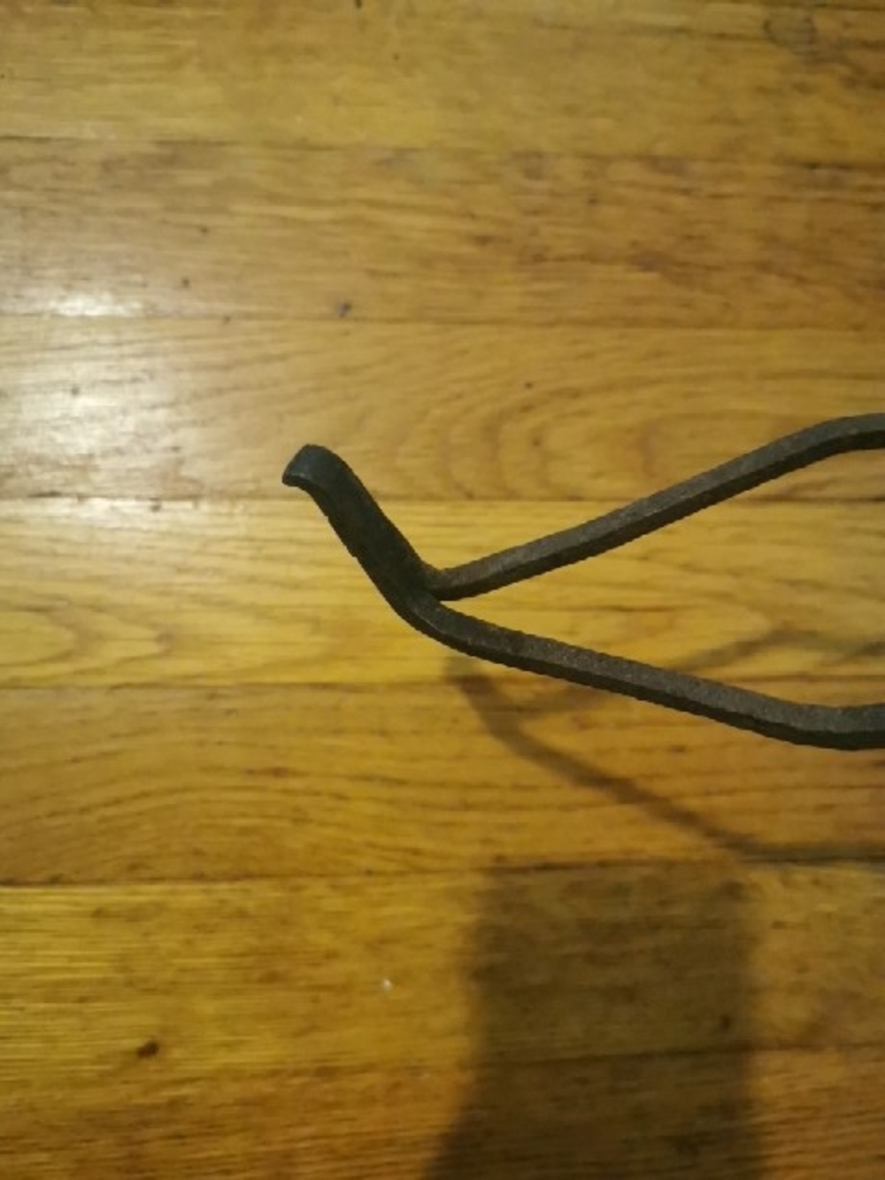 Antique Hand Forged Iron Fireplace Pot Trivet Kettle Stand Tripot 10" - Picture 7 of 10